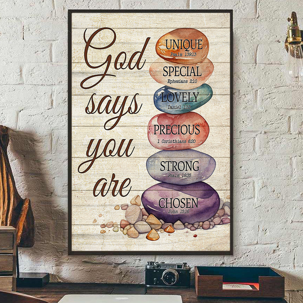 Biblical Verses On Stones, Motivational Canvas Painting, Inspirational ...