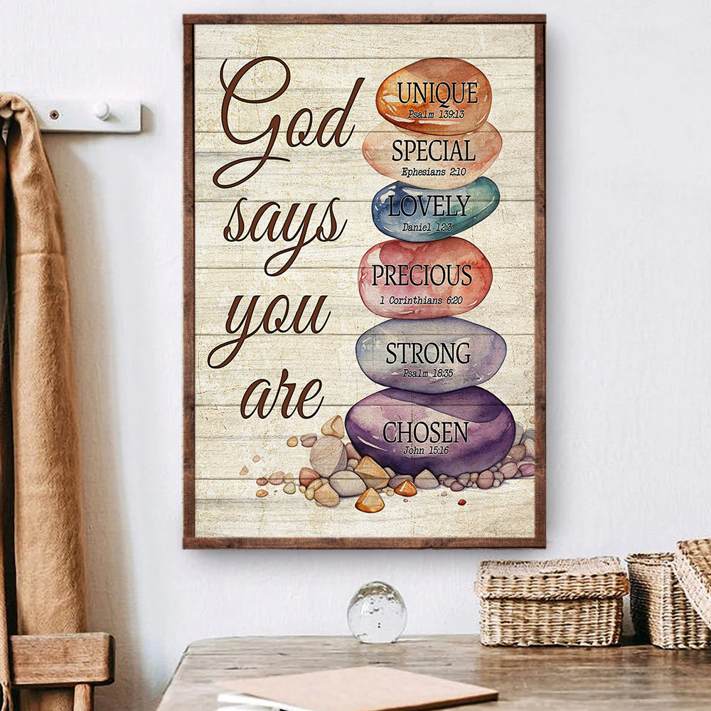 Biblical Verses On Stones, Motivational Canvas Painting, Inspirational Quotes Wall Art Decor, Poster Gift For Christians Lovers