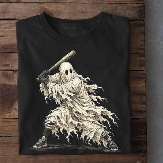 Halloween Baseball Ghost T-shirt, Home Runs & Hauntings Sport Tees, Spooky Season Gift For Baseball Lovers