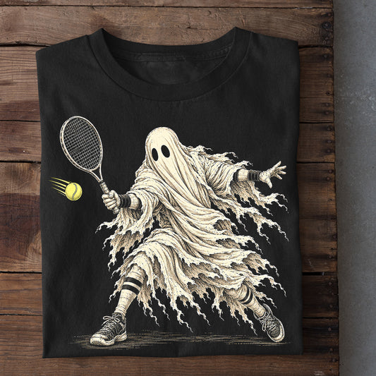 Halloween Tennis Ghost T-shirt, Boo On The Court Sport Tees, Spooky Season Gift For Tennis Lovers