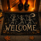 Halloween Cowboy Skeleton Doormat, Welcome Doormat For Home Decor Housewarming Spooky Season Gift For Cowboys, Skeleton Lover