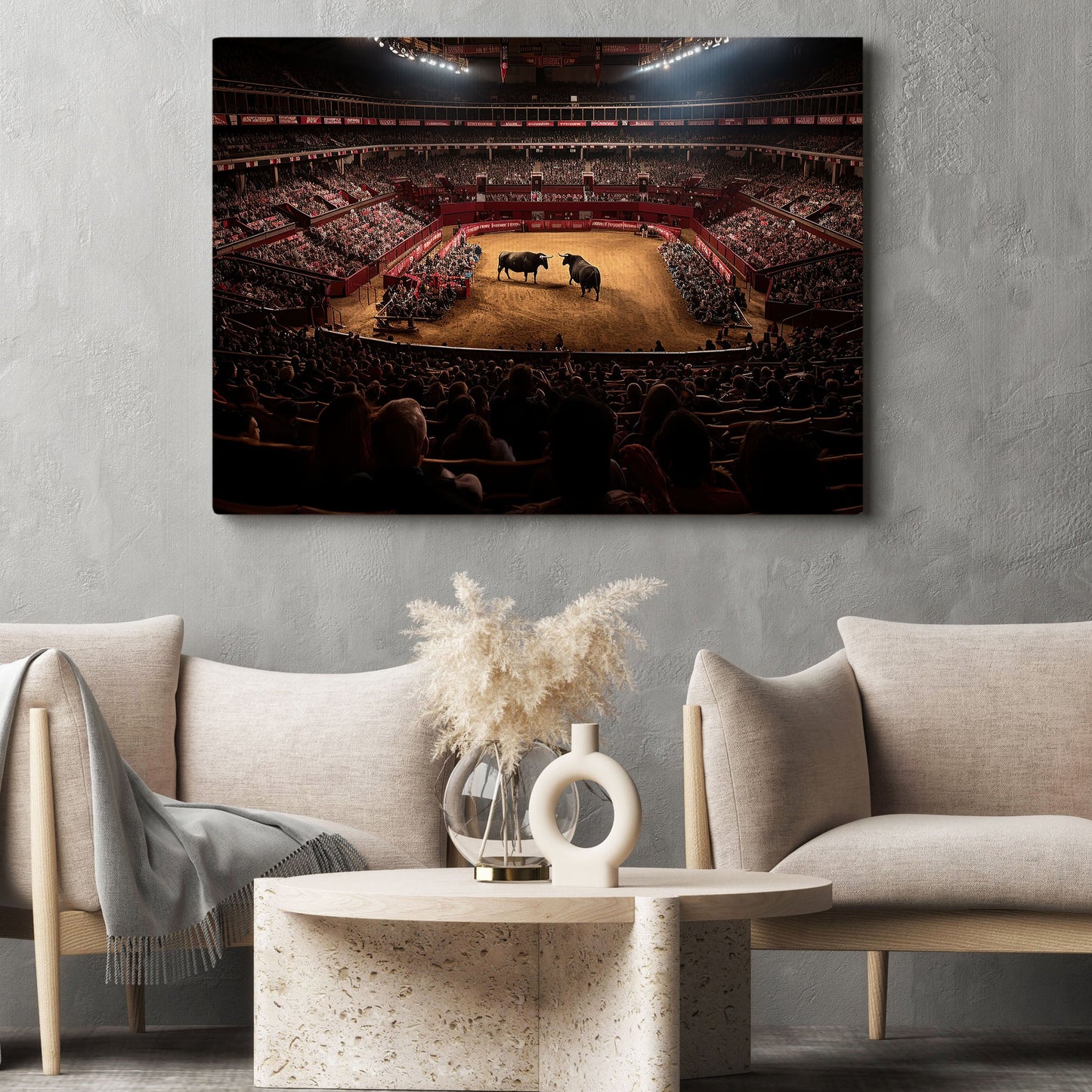 Bull Eye View,The Show Of Bull Riding Canvas Painting, Wall Art Decor - Bull Riding Poster Gift, Gift For Cowboy Lovers