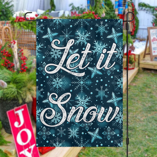 Let It Snow, Winter Xmas Brighten Garden Flag & House Flag, Christmas Flag Gift