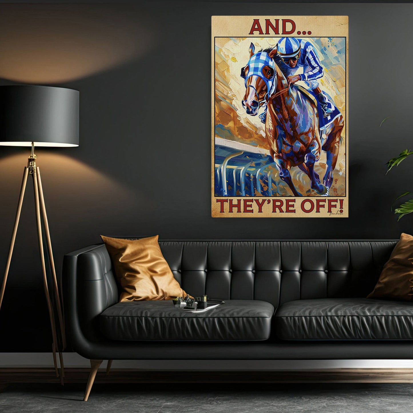 Secretariat Canvas Painting, And They're Off, Jockey Wall Art Decor, Poster Gift For Horse Racing Lovers