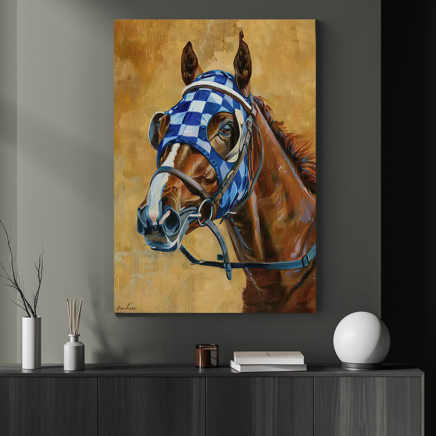 Secretariat Canvas Painting, Horse Portrait, Horse Race Wall Art Decor, Poster Gift For Horse Racing Lovers