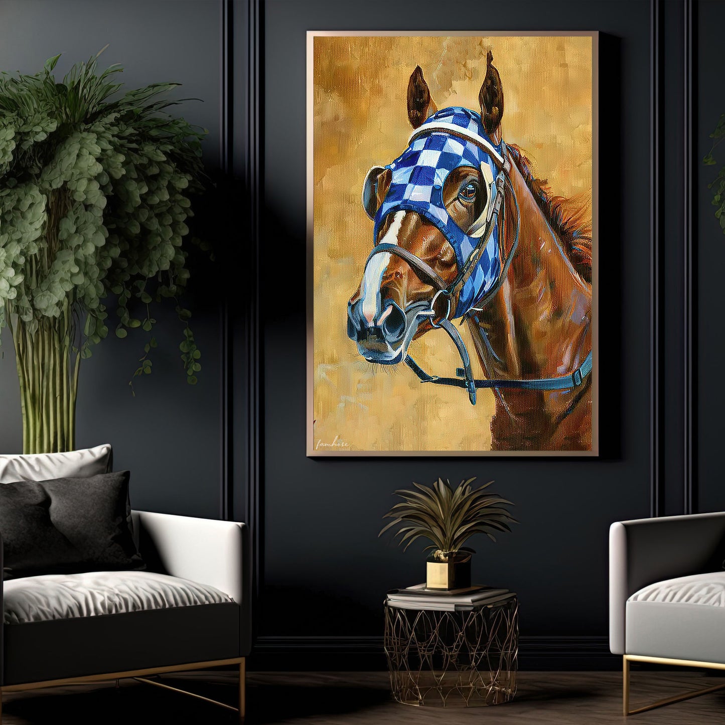 Secretariat Canvas Painting, Horse Portrait, Horse Race Wall Art Decor, Poster Gift For Horse Racing Lovers