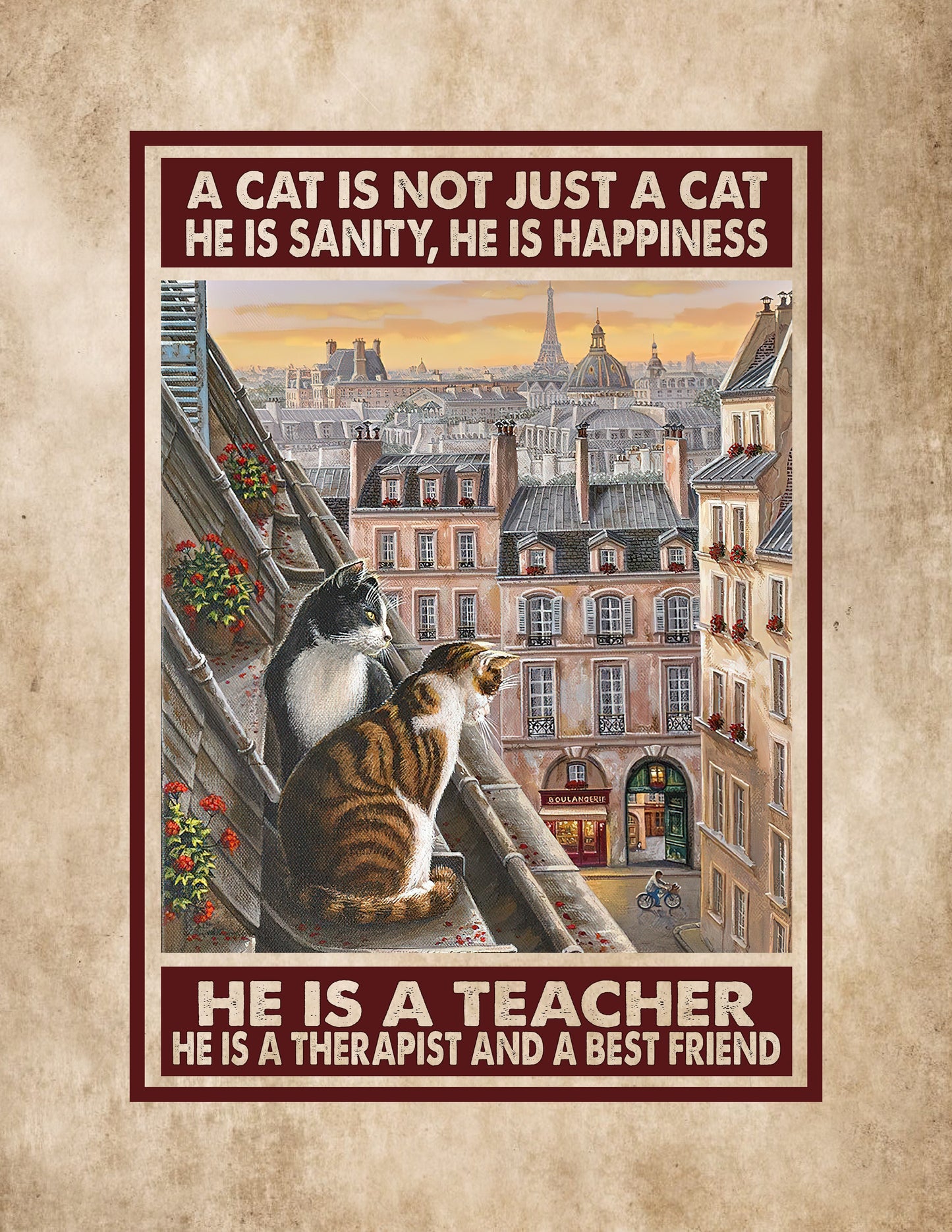 Cat Poster & Canvas, A Cat Is Not Just A Cat Happiness Therapist, Gift For Cat Lovers, Cat Owners