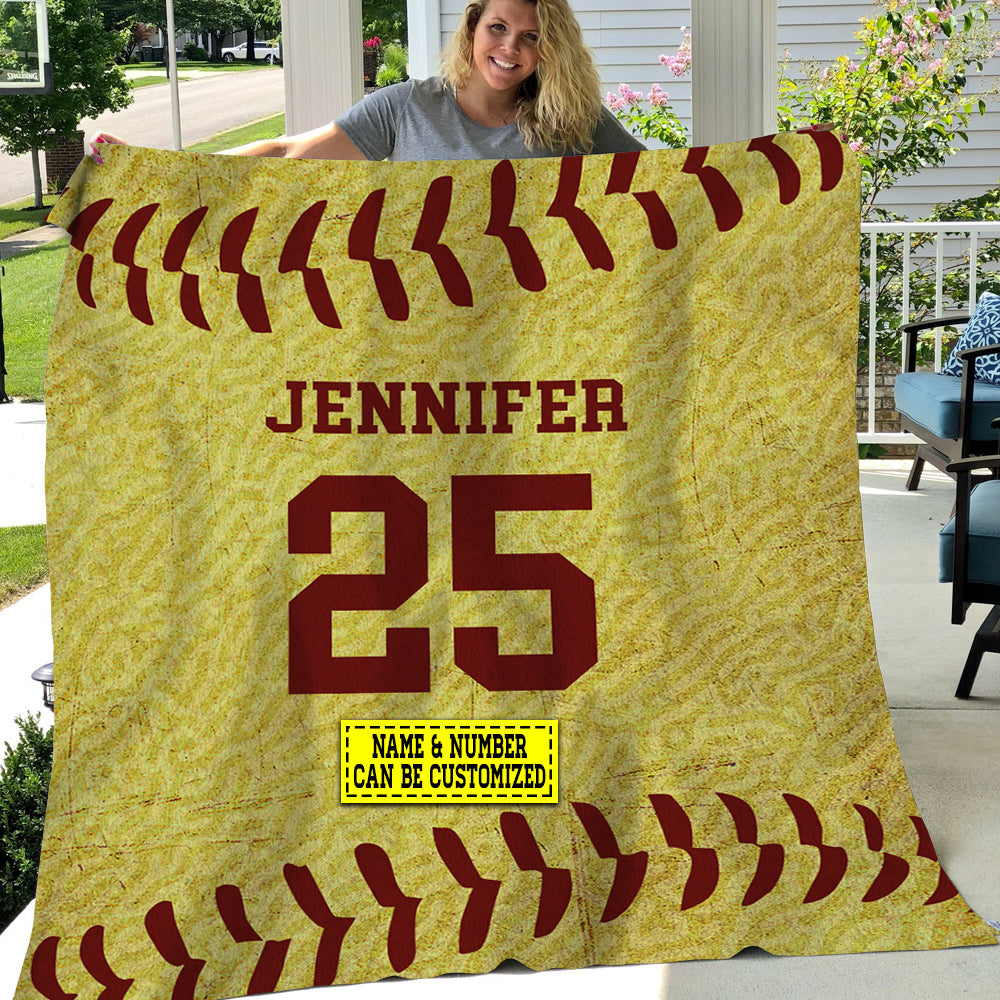 Softball blanket with discount name