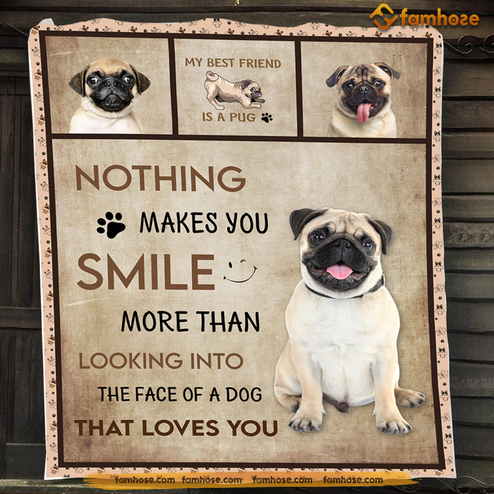 Dog Blanket, Nothing Makes You Smile Fleece Blanket - Sherpa Blanket Gift For Dog Lovers, Dog Owners