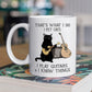 Funny Black Cat Mug, That's What I Do Play Guitars I Know Things, Gift Mug, Cups For Cat Lovers, Cat Owners