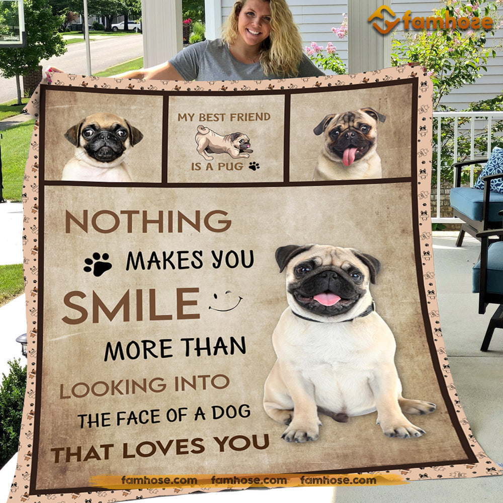 Dog Blanket, Nothing Makes You Smile Fleece Blanket - Sherpa Blanket Gift For Dog Lovers, Dog Owners