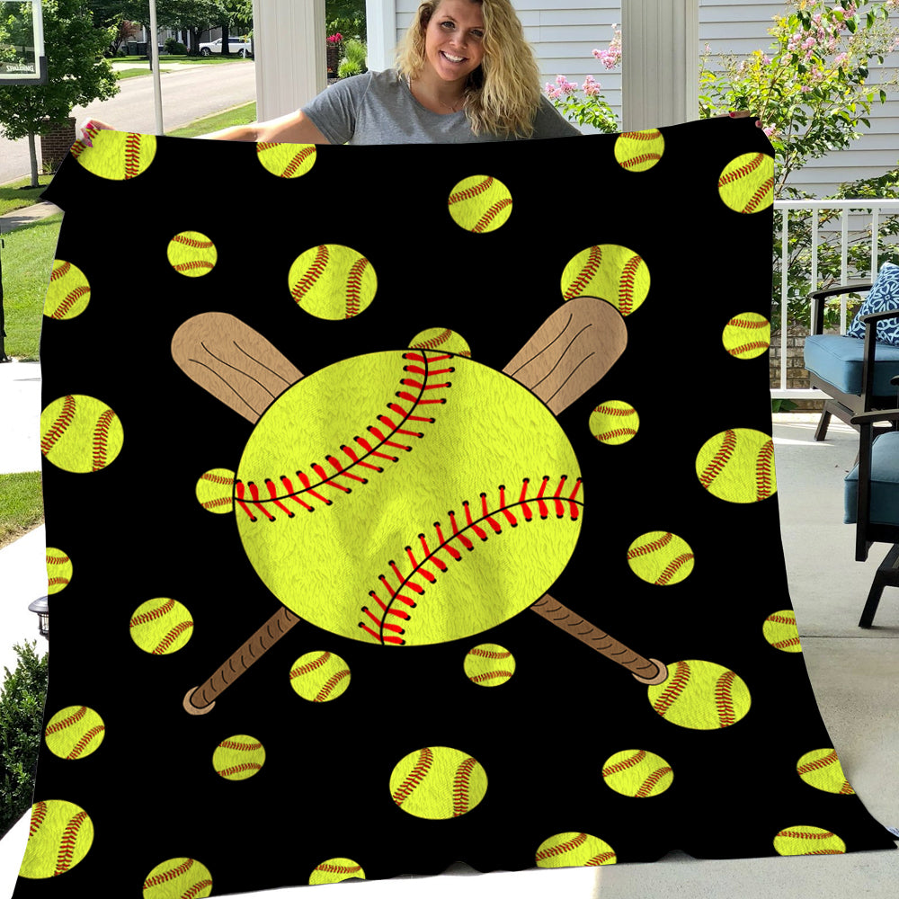 Softball Blanket, Love This Blanket Because Softball In There Fleece Blanket - Sherpa Blanket Gift For Softball Lovers, Softball Players, Softball Girls