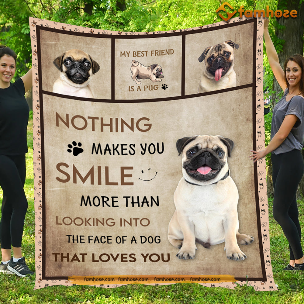 Dog Blanket, Nothing Makes You Smile Fleece Blanket - Sherpa Blanket Gift For Dog Lovers, Dog Owners