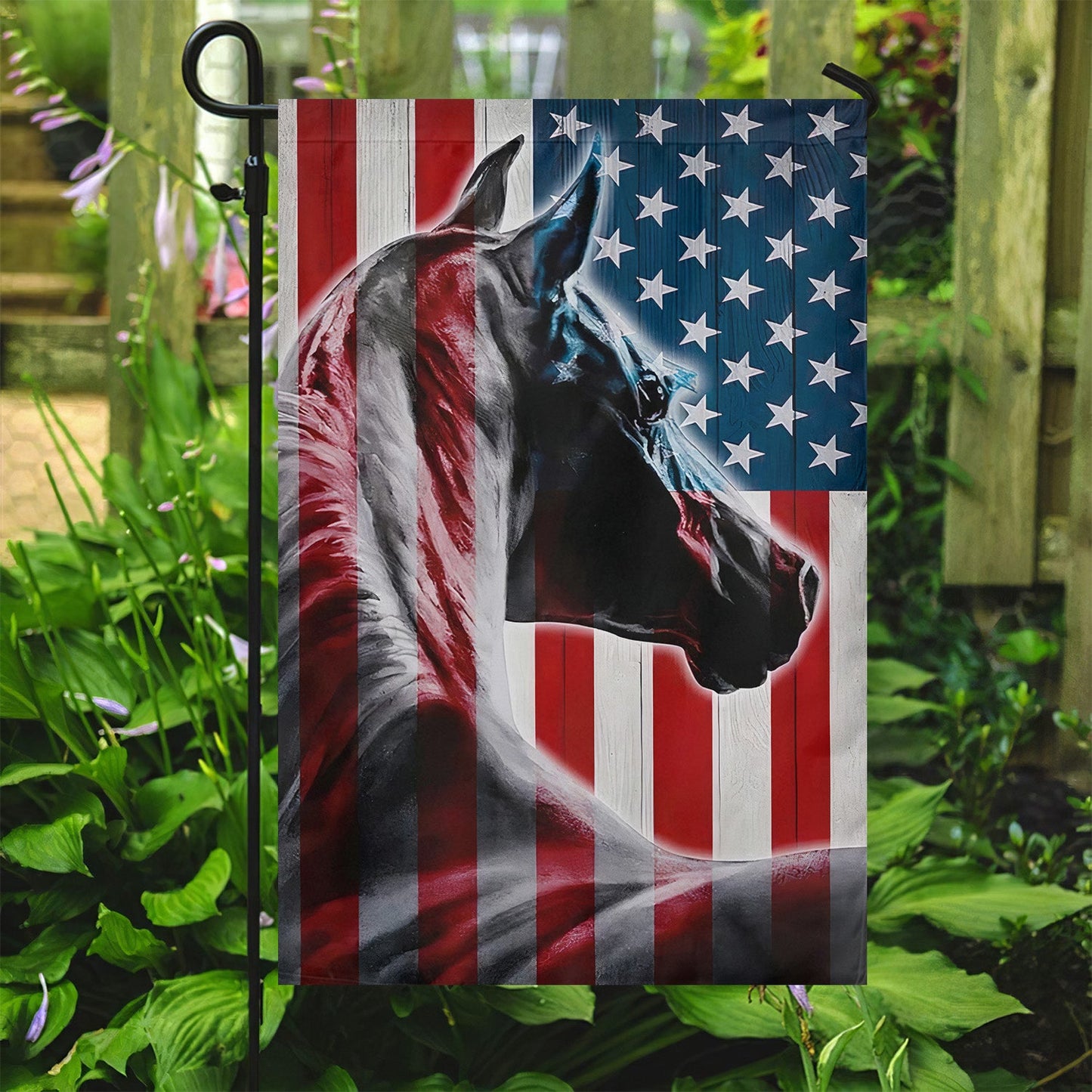 Horse American Flag, Horse Turn Around July 4th Gift For Horse Lovers, Horse Owners, Equestrians