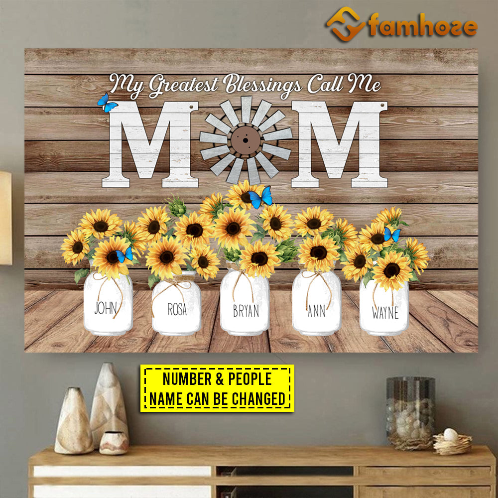 Personalized Mother's Day Poster/Canvas, My Greatest Blessings Call Me Mom, Poster/Canvas Wall Art Gift For Moms From Daughters & Sons