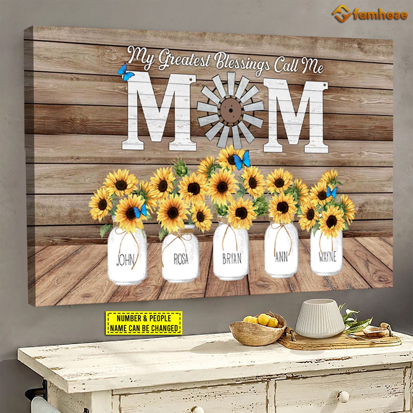 Personalized Mother's Day Poster/Canvas, My Greatest Blessings Call Me Mom, Poster/Canvas Wall Art Gift For Moms From Daughters & Sons