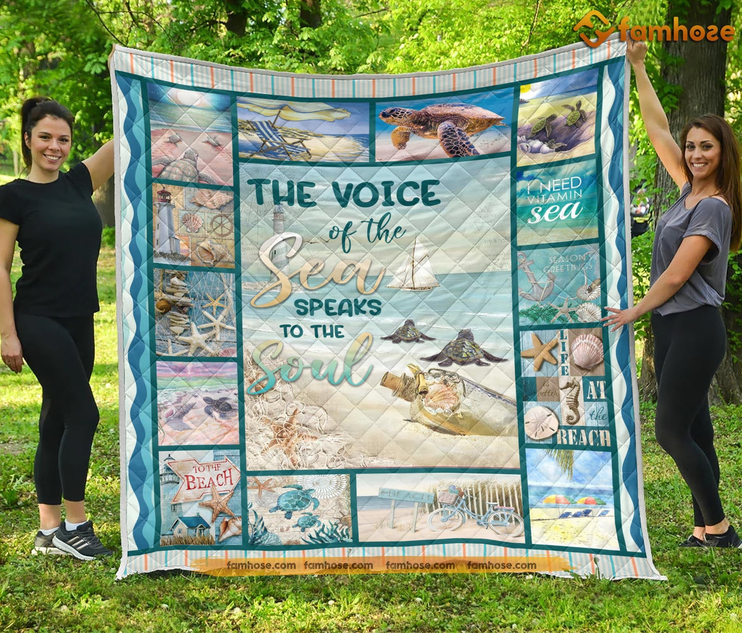 Turtle Blanket, The Voice Of The Sea Speaks To The Soul Fleece Blanket - Sherpa Blanket Gift For Turtle Lover, Turtle Owners