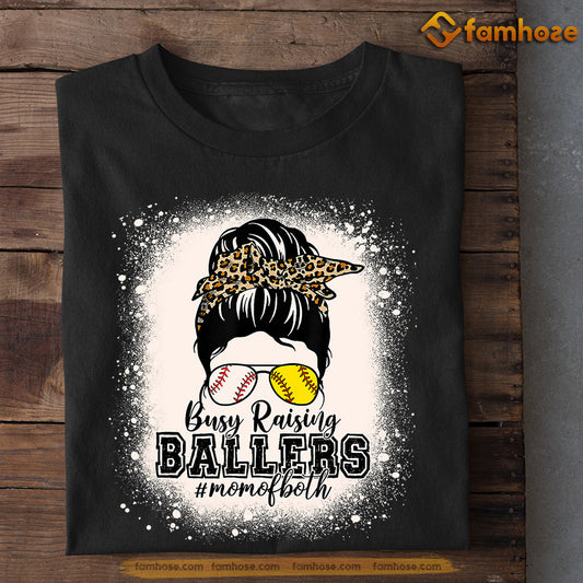 Baseball T-shirt, Busy Raising Ballers Mom Of Both, Gift For Mom From Daughter, Gift For Baseball Lovers, Baseball Tees