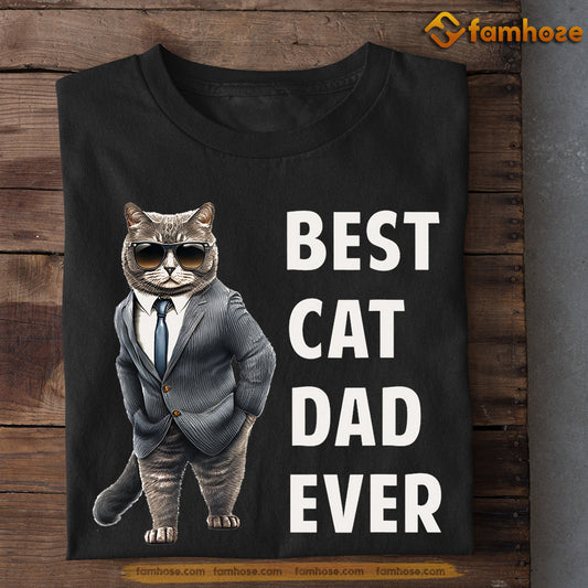 Father's Day Cat T-shirt, Best Cat Dad Ever Gift For Cat Lovers, Cat Owners, Cat Tees