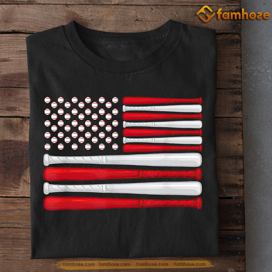 July 4th Baseball T-shirt, Baseball With A USA Flag, Independence Day Gift For Baseball Lovers, Baseball Tees