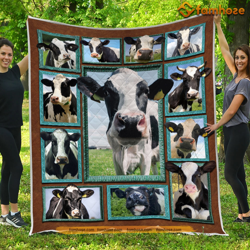 Funny Cow Blanket, Together Cow In The Field Cow Fleece Blanket - Sherpa Blanket Gift For Cow Lover