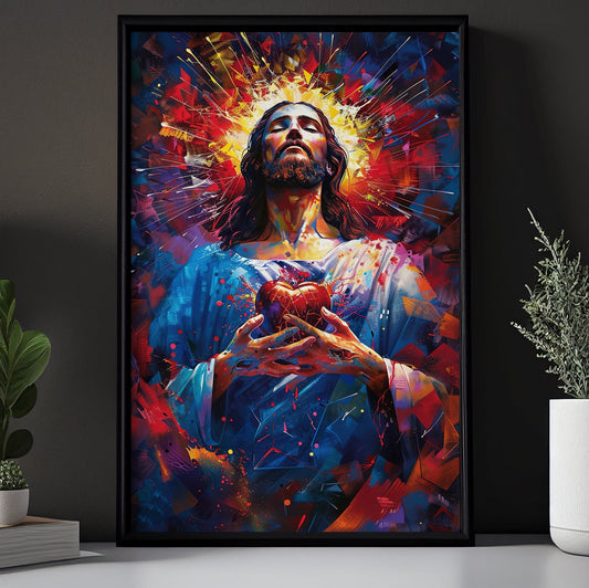 Crown of Light and Love, Jesus Canvas Painting, God Wall Art Decor, Poster Gift For Christian Lovers