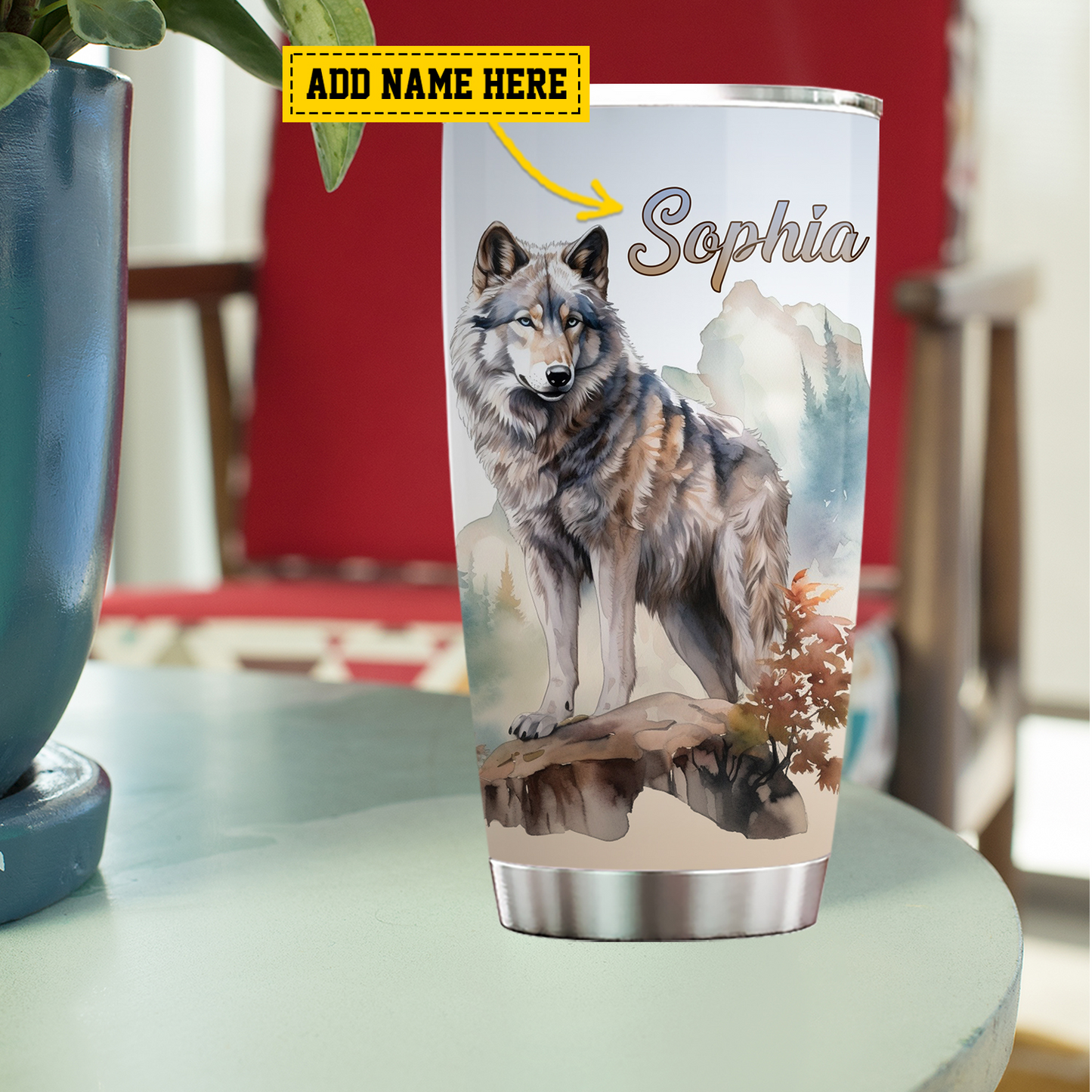 Wisdom From A Wolf, Wolf Personalized Stainless Steel Tumbler, Tumbler Gifts For Wolf Lovers