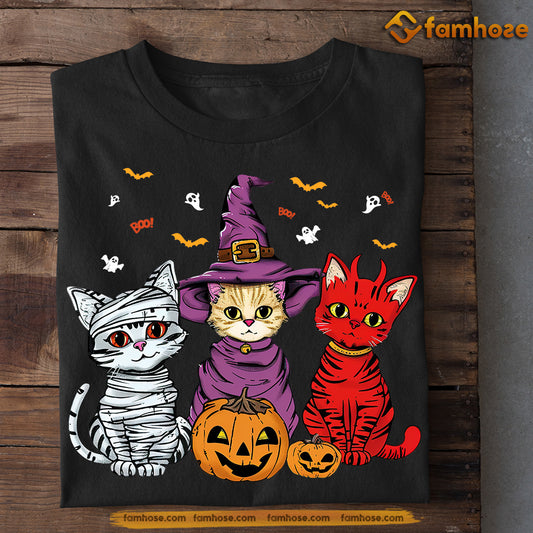 Halloween Cat T-shirt, Together, Spooky Season Gift For Cat Lovers, Cat Owners Tee