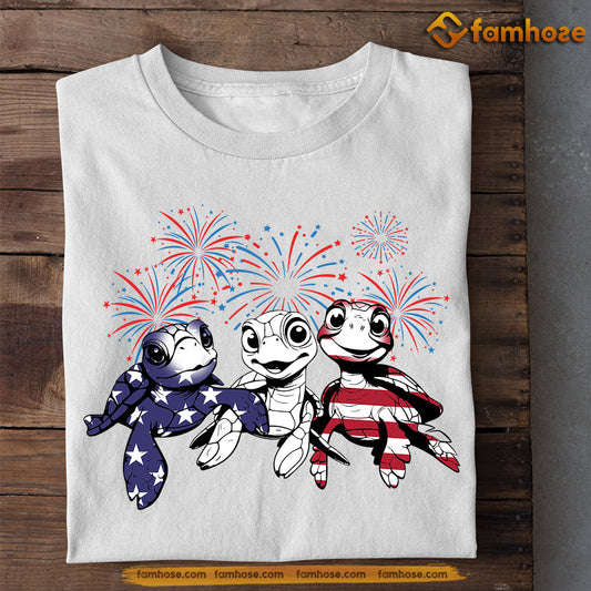 July 4th Turtle T-shirt, Happy Independence Day Turtle Patriotic Tees, Independence Day Gift For Turtle Lovers