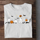 Halloween Black Cat T-shirt, Cats Holding Pumpkins, Gift For Cat Lovers, Cat Owners, Cat Tees