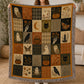 Vintage Halloween Quilt Fleece Blanket, Whispers Of October Woven Blanket, Sherpa Blanket Spooky Season Gift For Ghost Lover