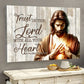 Trust In The Lord With All Your Heart, Motivational Canvas Painting, Christ Wall Art Decor, Poster Gift For Christians Lovers