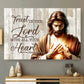 Trust In The Lord With All Your Heart, Motivational Canvas Painting, Christ Wall Art Decor, Poster Gift For Christians Lovers