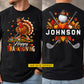 Personalized Thanksgiving Golf Turkey Two-sided T-shirt, Happy Thanksgiving Tees Thankful Gift For Golf Lover