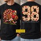 Personalized Thanksgiving Football Turkey Two-sided T-shirt, Gobble, Run, Score Tees Thankful Gift For Football Lover