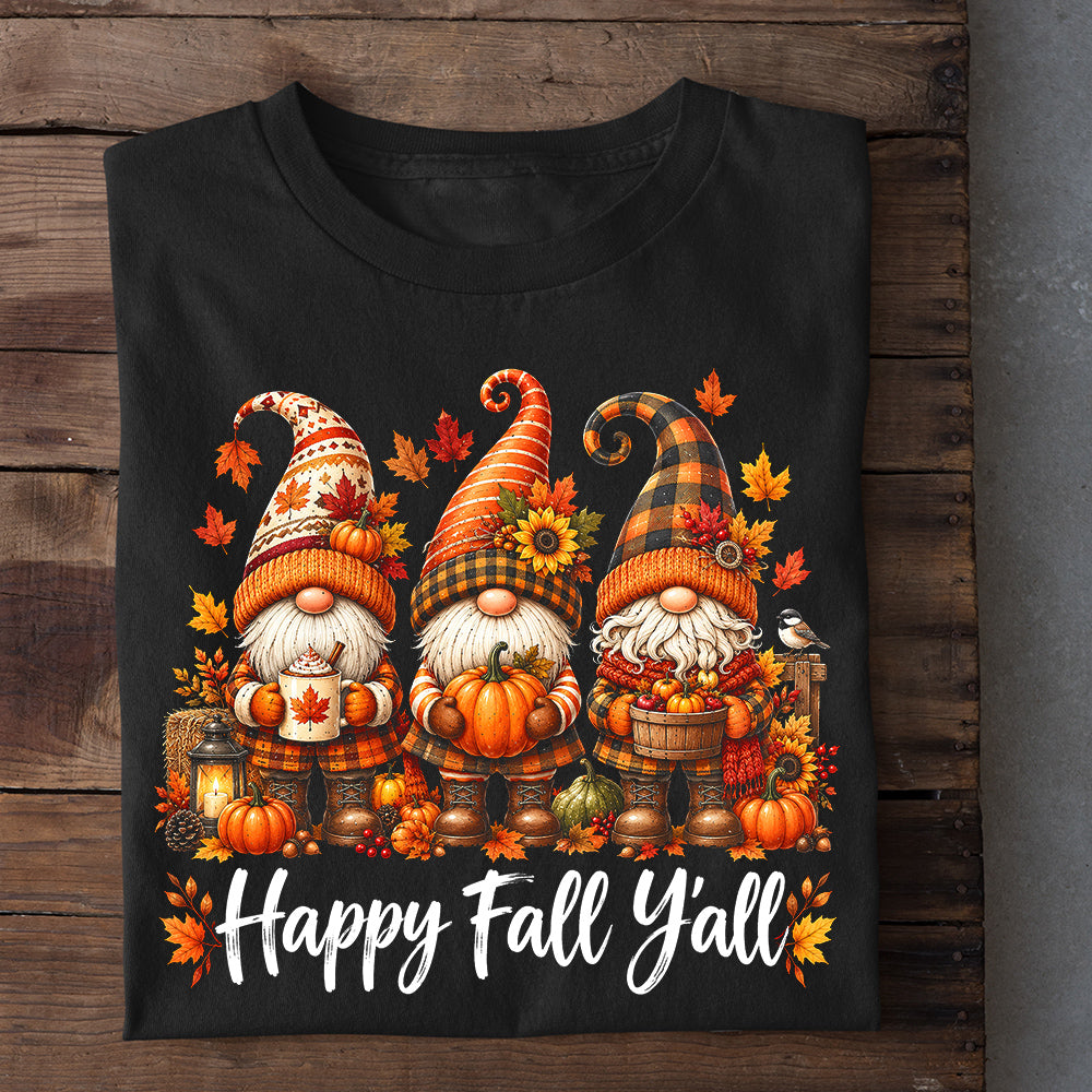 Vintage Thanksgiving Gnomie T-shirt, Happy Fall Y'all Tees Thankful Gift For Gnomes Lover