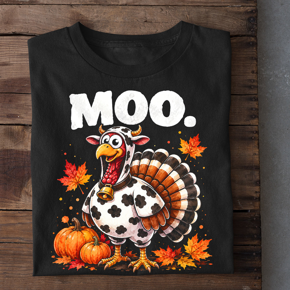 Funny Thanksgiving Cow T-shirt, MOO-ve Over Turkey, Thankful Gift For Cow Lovers, Farmer Tee