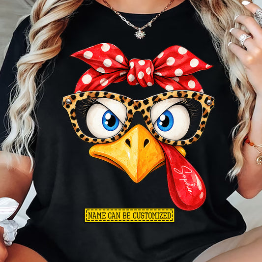 Personalized Thanksgiving Turkey T-shirt, Sassy Turkey In Leopard Glasses Tees Thankful Gift For Turkey Lover