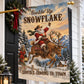 Vintage Christmas Cowboy Santa Claus Garden & House Flag, Buckle Up Snowflake Yard Flag, Xmas Gift For Cowboys
