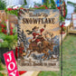 Vintage Christmas Cowboy Santa Claus Garden & House Flag, Buckle Up Snowflake Yard Flag, Xmas Gift For Cowboys