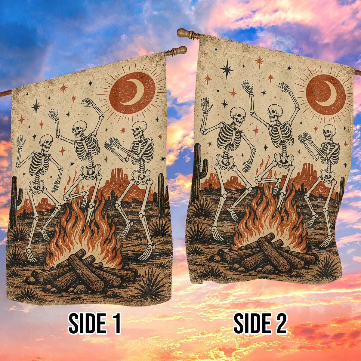 Funny Halloween Skeleton Garden & House Flag, Dance Till You’re Bones Yard Flag Spooky Season Gift For Skeleton Lover