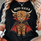 Halloween Highland Cow Dracula T-shirt, Moo-Ha-Ha Tees Spooky Season Gift For Highland Cow Lover
