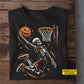 Personalized Halloween Basketball Skeleton T-shirt, Dunk Till You’re Dead Tees Spooky Season Gift For Basketball Lover