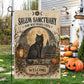 Halloween Cat Garden & House Flag, Salem Sanctuary For Wayward Cats Yard Flag, Spooky Season Gift For Cat Lover