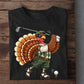 Thanksgiving Golf Turkey T-shirt, Gobble Swing Repeat Tees Thankful Gift For Golf Lover