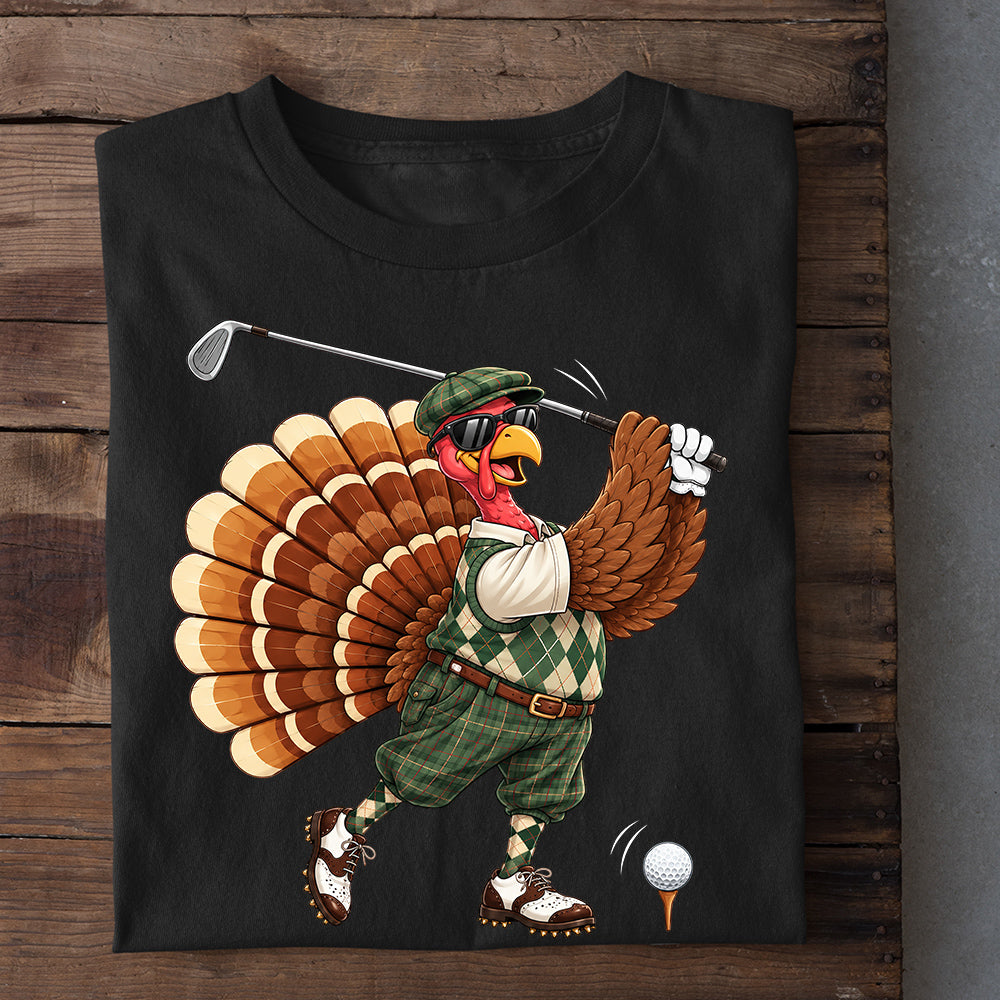 Thanksgiving Golf Turkey T-shirt, Gobble Swing Repeat Tees Thankful Gift For Golf Lover