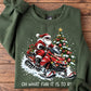 Funny Christmas Snowmobile Santa Sweatshirt, Oh What Fun It Is To Ride Crewneck Sweatshirt Xmas Gift For Snowmobiling Lover