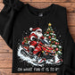 Funny Christmas Snowmobile Santa Sweatshirt, Oh What Fun It Is To Ride Crewneck Sweatshirt Xmas Gift For Snowmobiling Lover