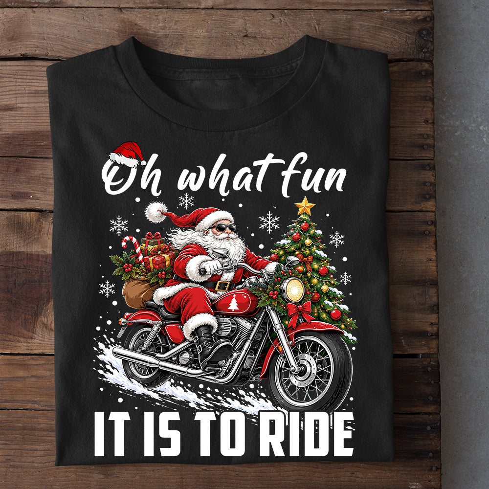 Funny Christmas Motorcycle Sweatshirt, Oh What Fun It Is To Ride Crewneck Sweatshirt Xmas Gift For Bikers