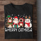Cute Christmas Cat Sweatshirt, Merry Catmas Crewneck Sweatshirt Xmas Gift For Cat Lover